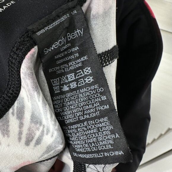 Sweaty‎ Betty The Power 7/8 Length Leggings Black Coral Pink Fireworks Size S - Picture 9 of 9